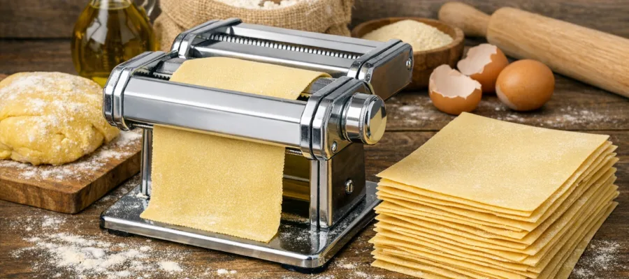 Wie man mit der Nudelmaschine perfekte Lasagneblaetter herstellt