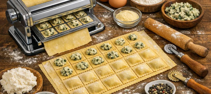 Herstellung von Ravioli mit der Nudelmaschine – Schritt-fuer-Schritt Anleitung