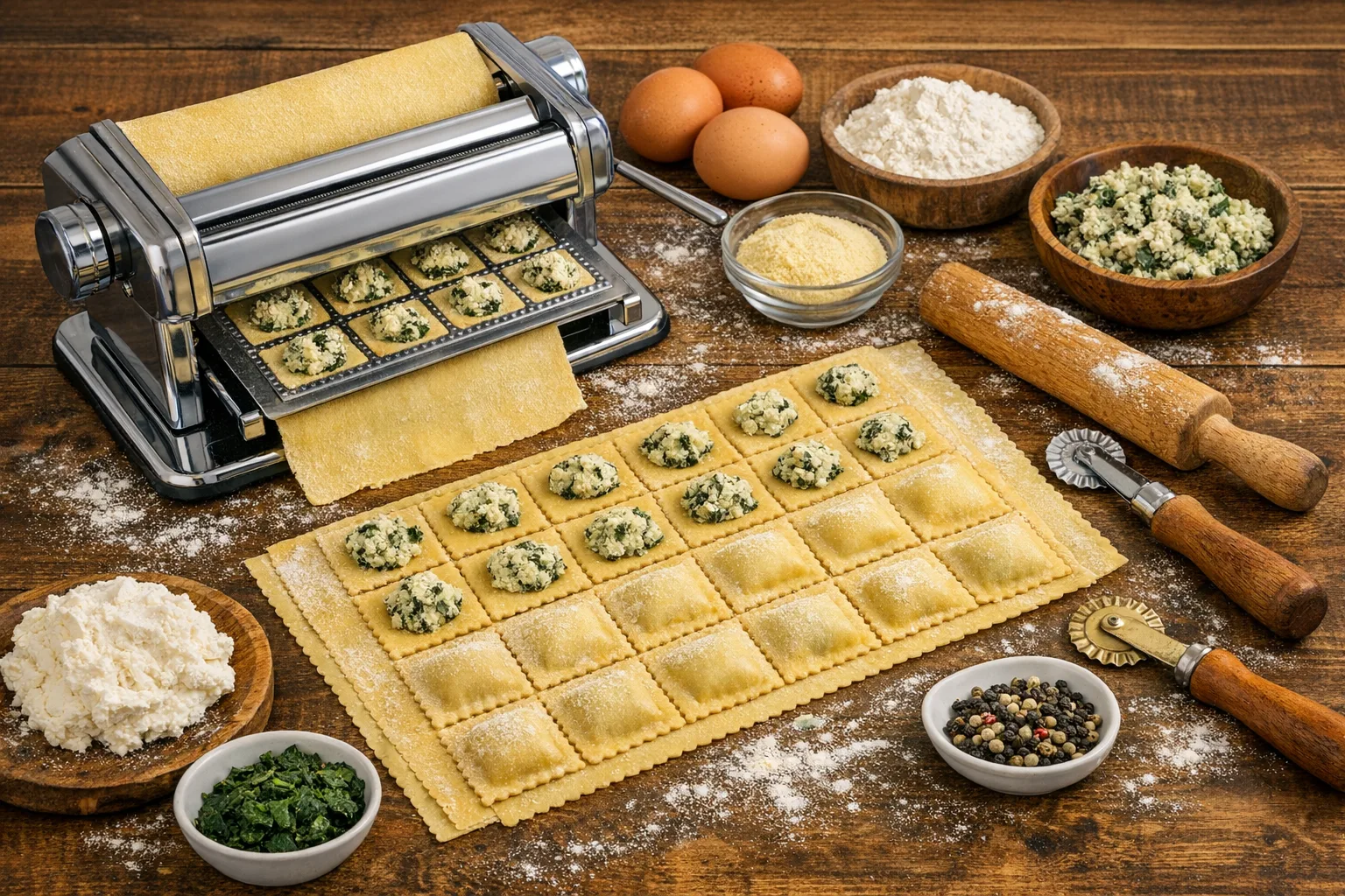 Herstellung von Ravioli mit der Nudelmaschine – Schritt-fuer-Schritt Anleitung