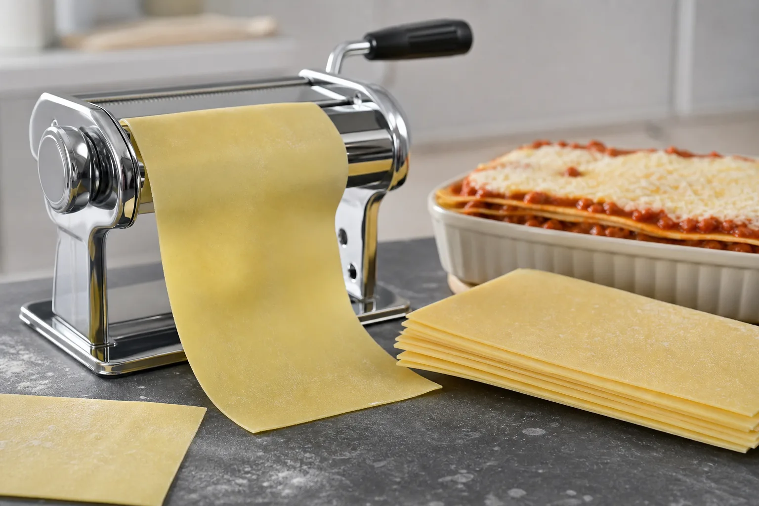Glutenfreie Lasagneplatten mit der Nudelmaschine: Schichtgerichte ohne Gluten