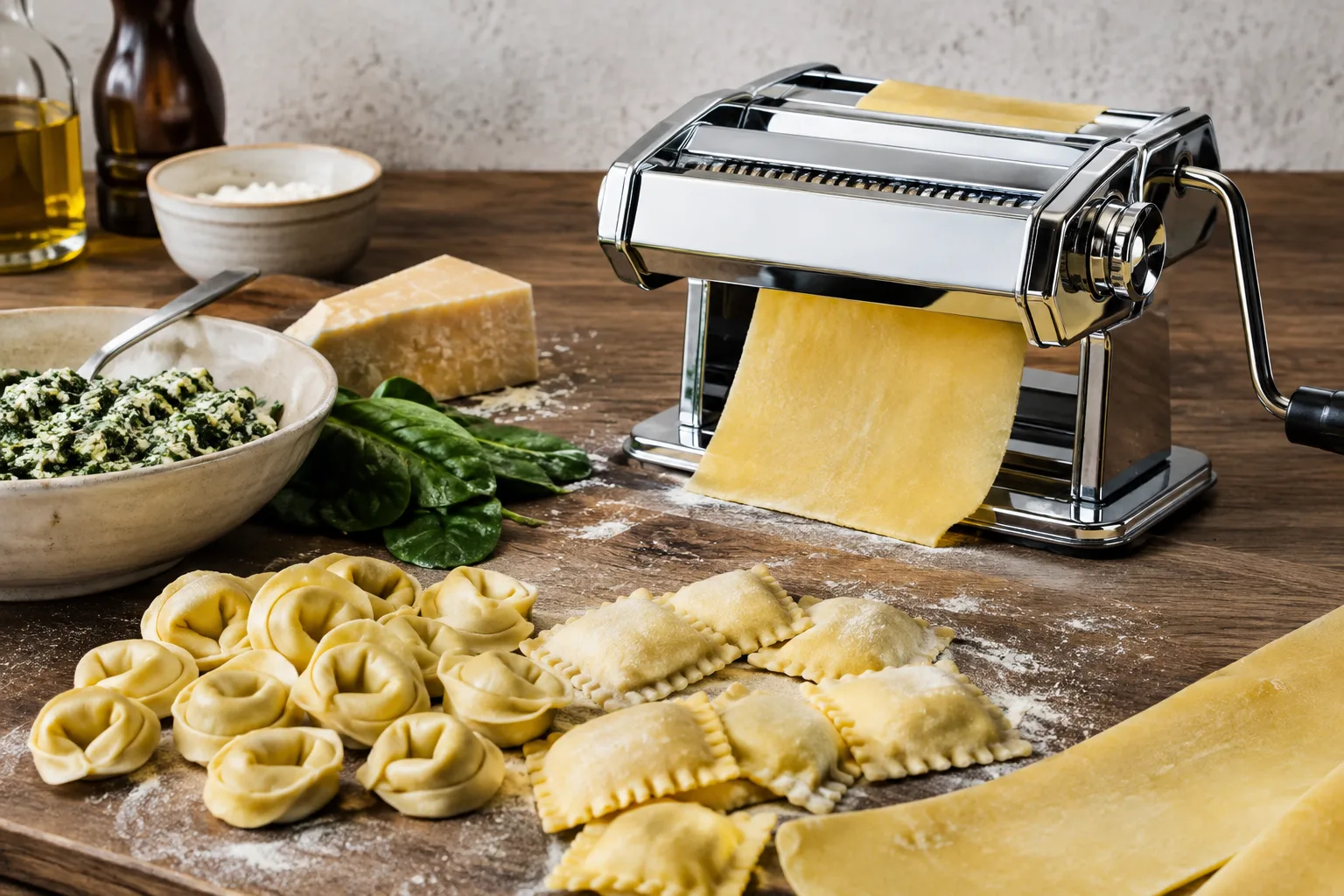 Gefuellte Teigwaren mit der Nudelmaschine: Ravioli, Tortellini & mehr